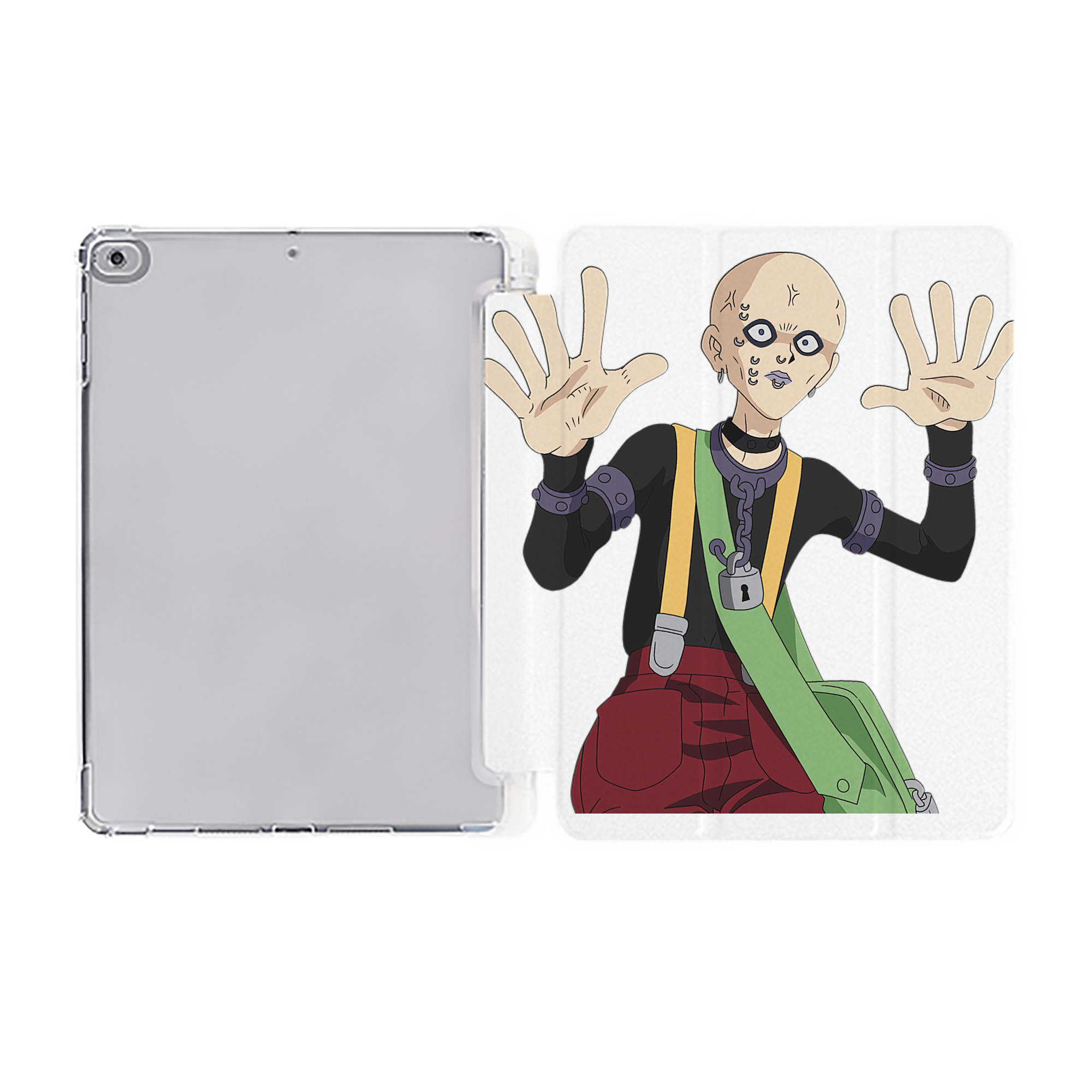 （画像用） 遊☆戯☆王 Yu-Gi-Oh! IPad ケース ペン収納付き 三つ折りスタンド PUレザー×シリコン 対応機種9.5/10.5/10.9インチ